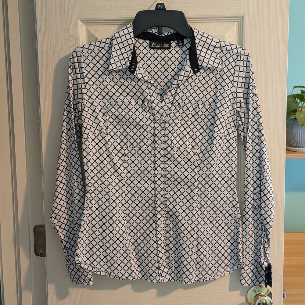 Geometric Print Button-Down Shirt | Workwear Classic Top
